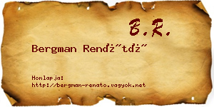 Bergman Renátó névjegykártya